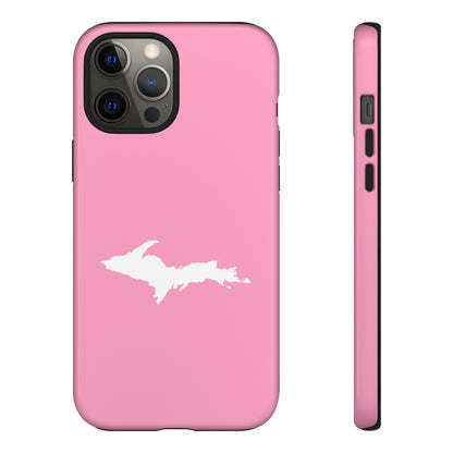 Michigan Upper Peninsula Tough Phone Case ('67 Caddie Pink w/ UP Outline) | Apple iPhone