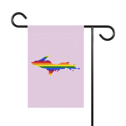 Michigan Upper Peninsula Home & Garden Flag (w/ UP Rainbow Pride Flag) | Pale Lavender