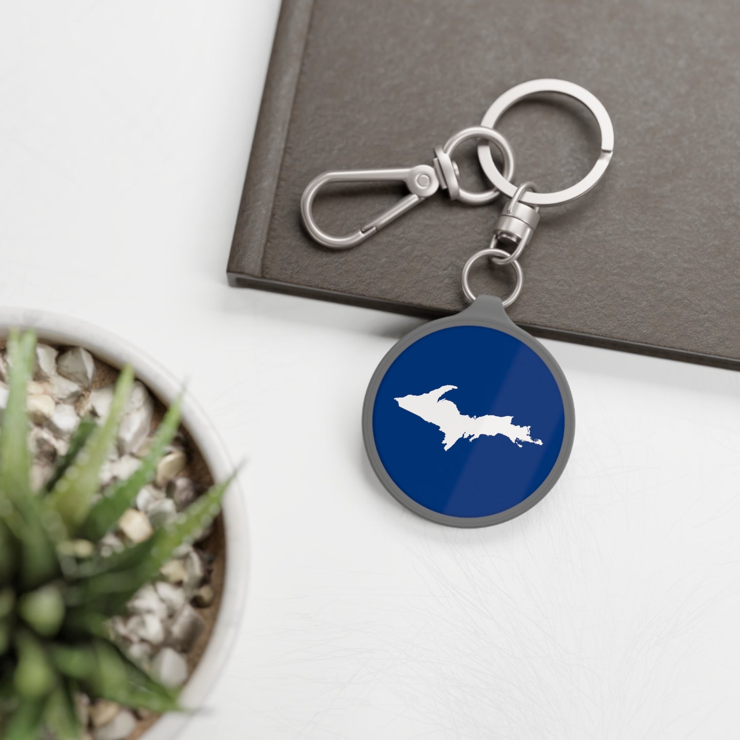 Michigan Upper Peninsula Keyring (w/ UP Outline) | Dearborn Blue