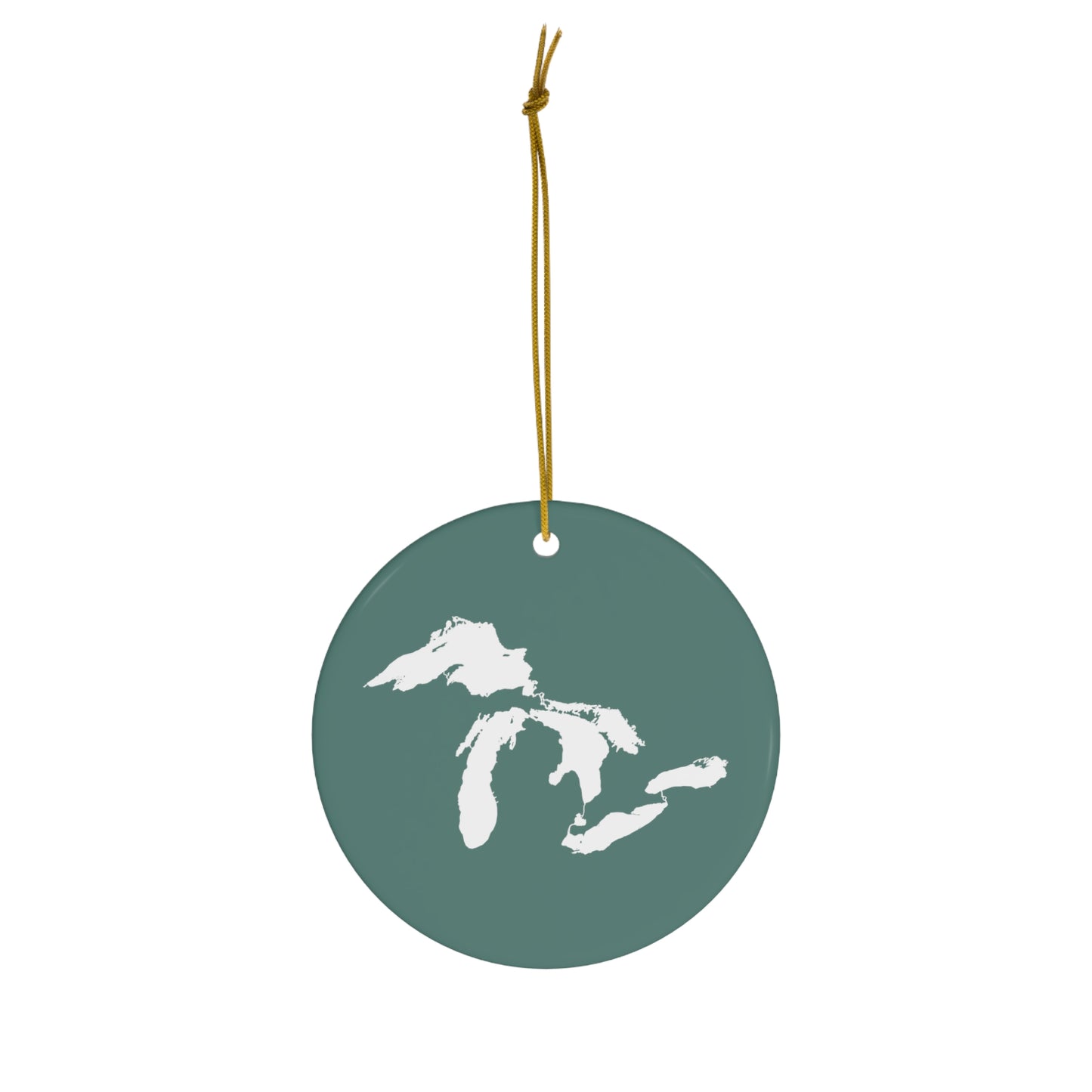 Great Lakes Christmas Ornament (Copper Green) | Ceramic - 4 Shapes