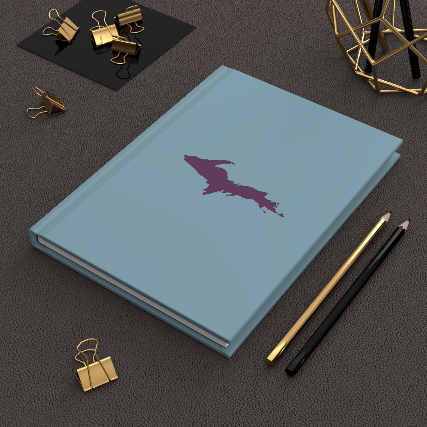 Michigan Upper Peninsula Hardcover Journal (Opal Blue w/ Plum Outline) | Ruled - 150pgs