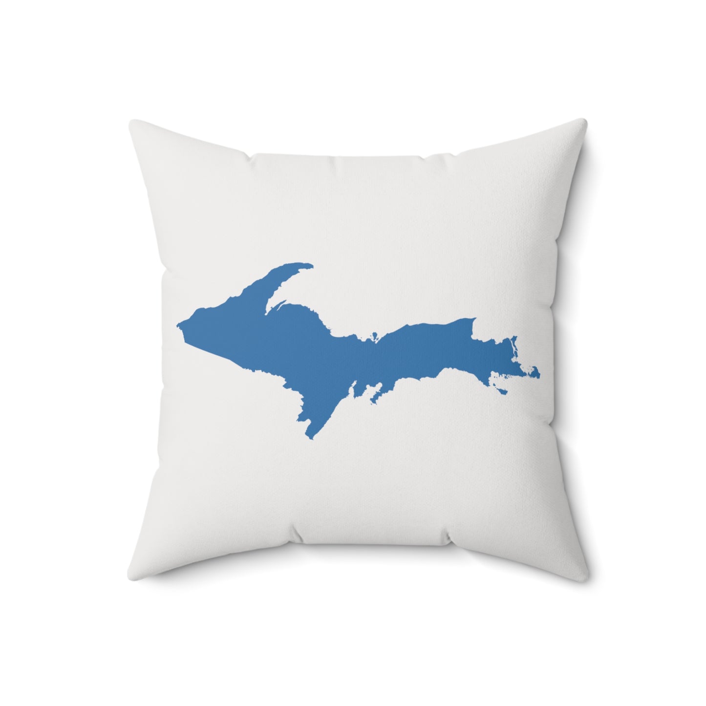 Michigan Upper Peninsula Accent Pillow (w/ UP Outline) | Birch Bark White