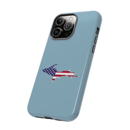 Michigan Upper Peninsula Tough Phone Case (Opal Blue w/ UP USA Flag Outline) | Apple iPhone