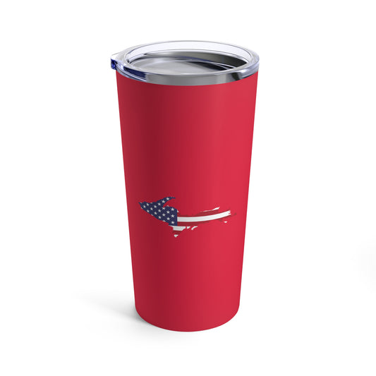 Michigan Upper Peninsula Tumbler (w/ UP USA Flag) | Lighthoue Red - 20oz