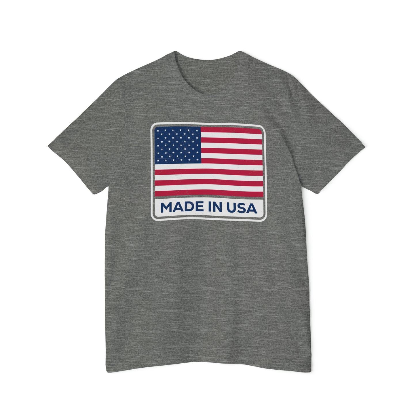 'Made in USA' T-Shirt (Square Flag Slate ) | Made in USA