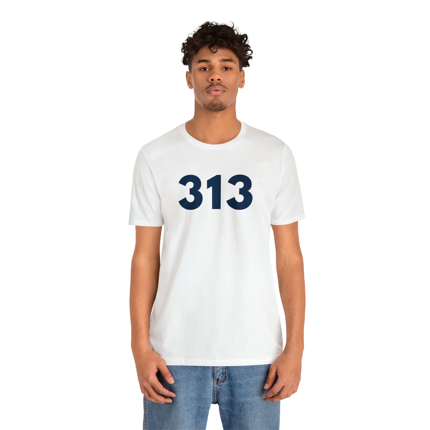 Detroit '313' T-Shirt (Geometric Sans Font) | Unisex Standard Fit