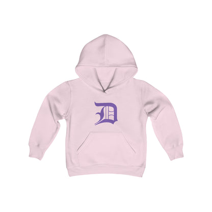 Detroit 'Old English D' Hoodie (Lake Iris) | Unisex Youth