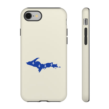 Michigan Upper Peninsula Tough Phone Case (Ivory White w/ UP Quebec Flag Outline) | Apple iPhone