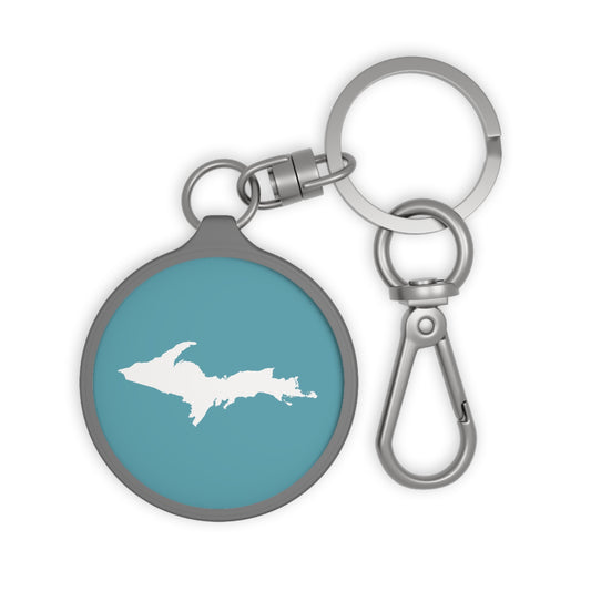 Michigan Upper Peninsula Keyring (w/ UP Outline) | Lake Huron Blue