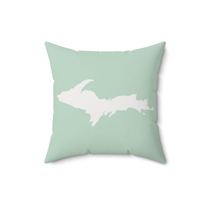 Michigan Upper Peninsula Accent Pillow (w/ UP Outline) | Sea Green