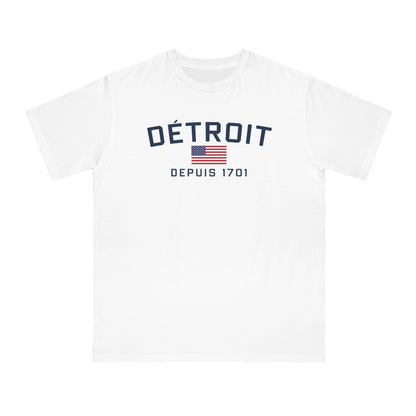 'Détroit Depuis 1701' T-Shirt (w/ USA Flag) | Unisex Organic