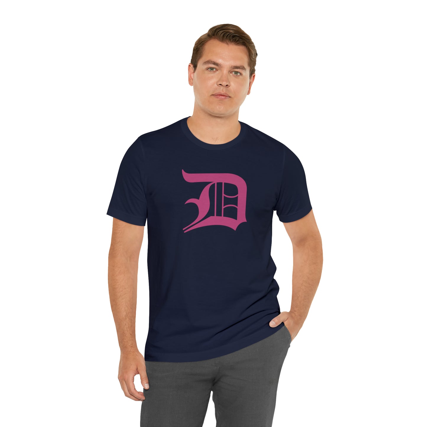 Detroit 'Old English D' T-Shirt (Apple Blossom Pink) | Unisex Standard