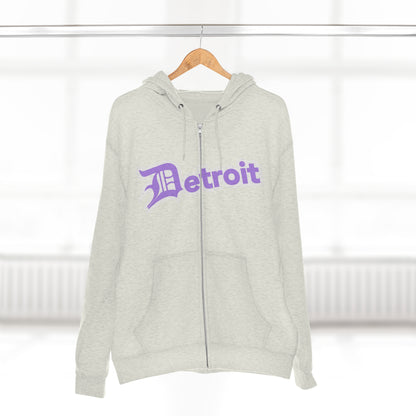 'Detroit' Hoodie (Lavender w/ Old English 'D') | Unisex Full Zip