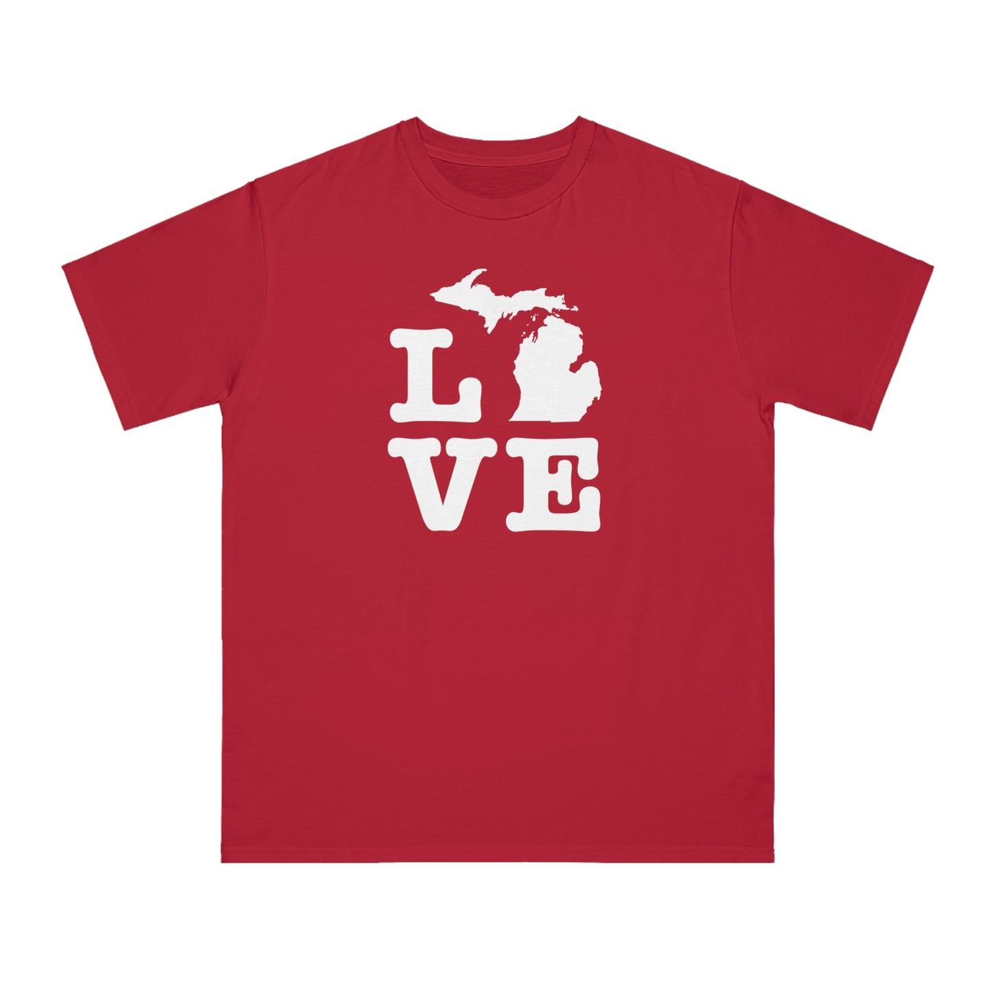 Michigan 'Love' T-Shirt (Typewriter Font) | Unisex Organic