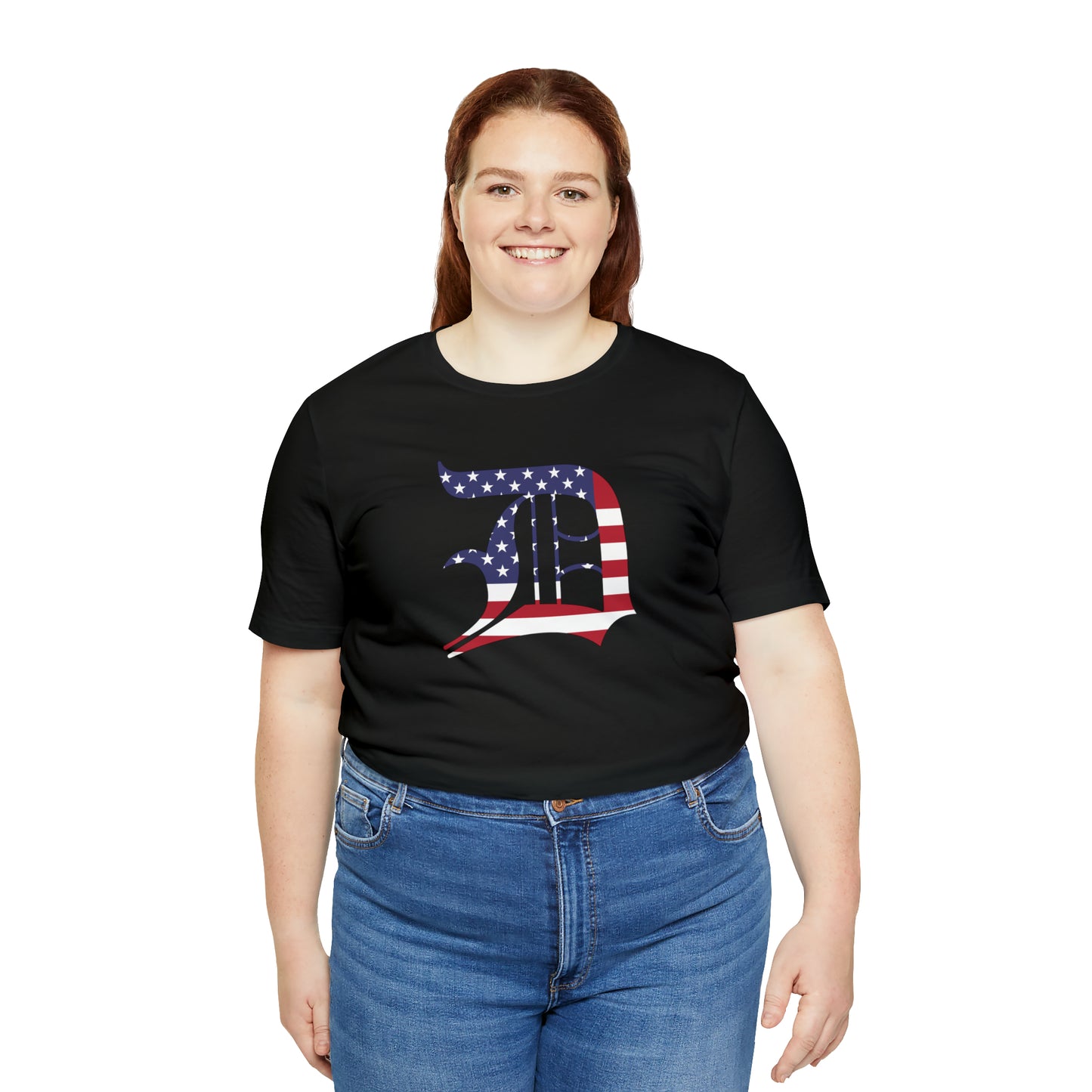 Detroit 'Old English D' T-Shirt (Patriotic Edition) | Unisex Standard