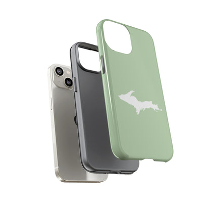 Michigan Upper Peninsula Tough Phone Case (Green Tea Color w/ UP Outline) | Apple iPhone