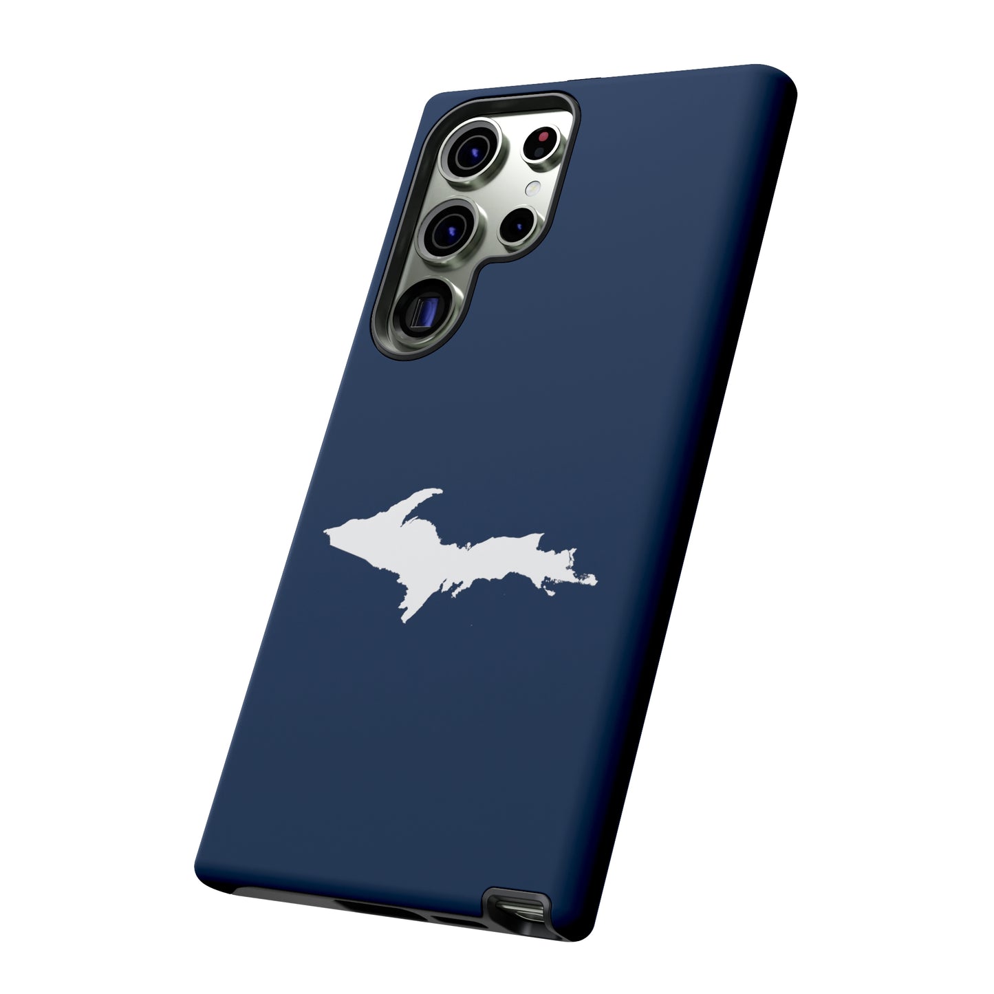 Michigan Upper Peninsula Tough Phone Case (Navy w/ White UP Outline) | Samsung & Pixel Android