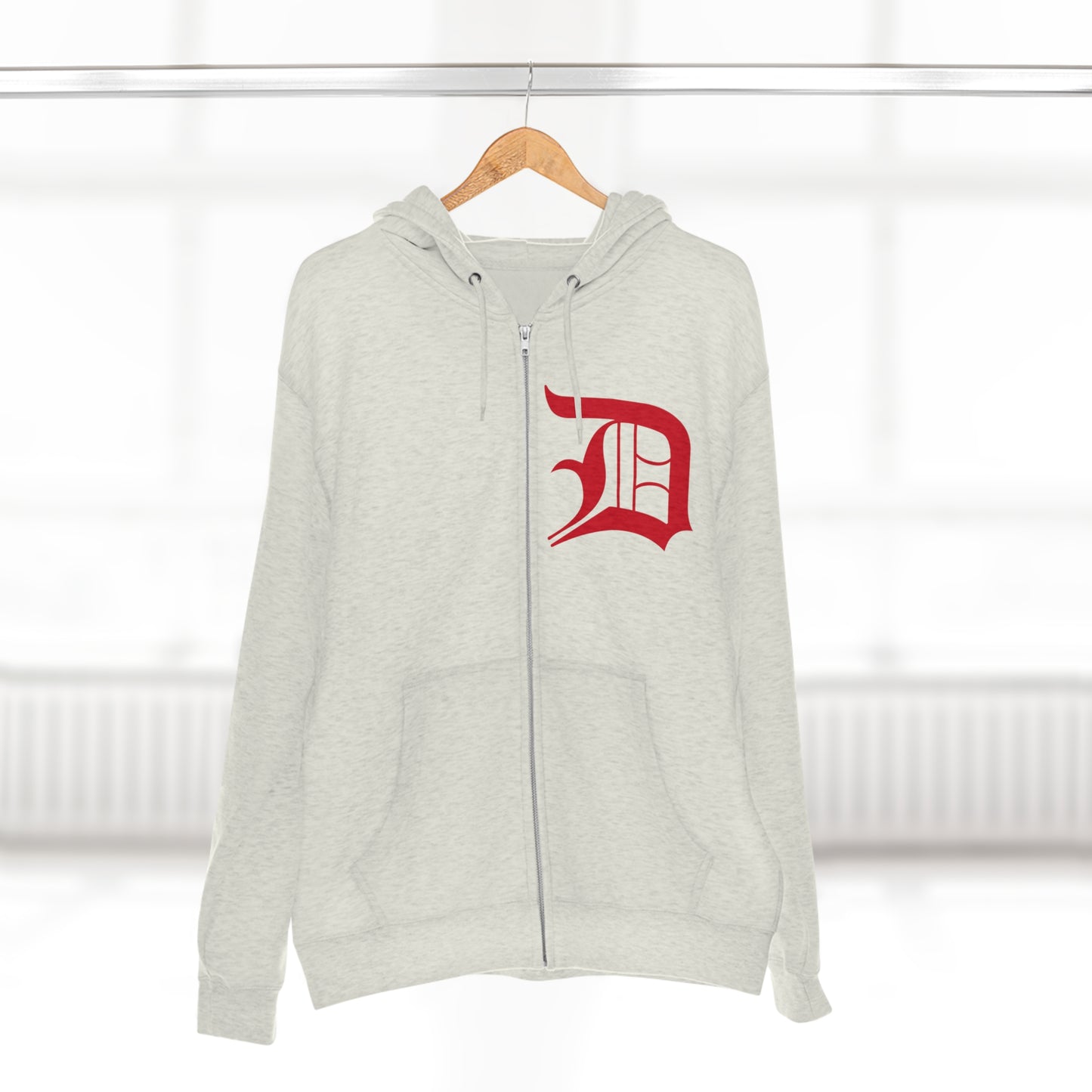 Detroit 'Old English D' Hoodie (Aliform Red) | Unisex Full Zip