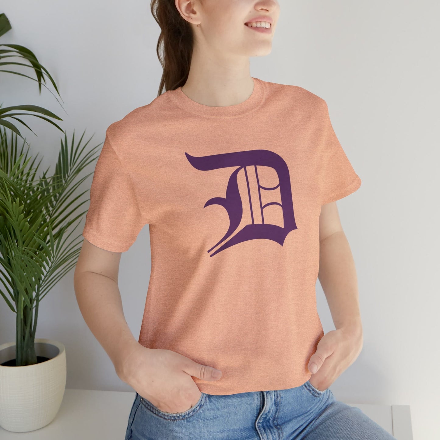 Detroit 'Old English D' T-Shirt (Plum) | Unisex Standard