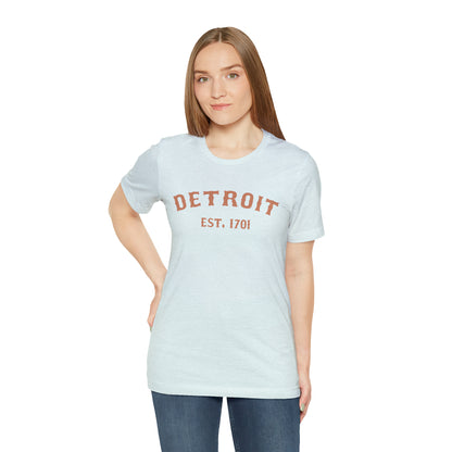 'Detroit EST. 1701' T-Shirt (Copper Ballpark Font) | Unisex Standard