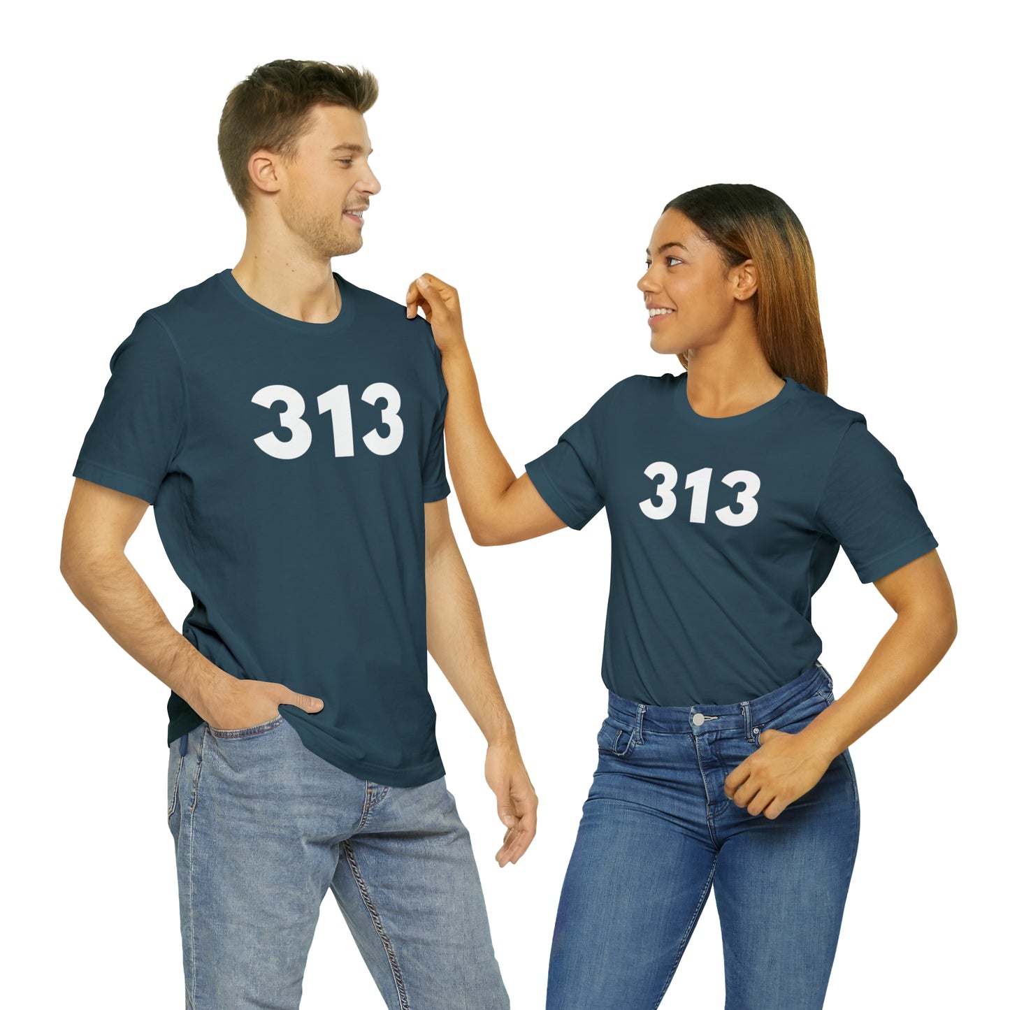 Detroit '313' T-Shirt (Geometric Sans Font) | Unisex Standard Fit