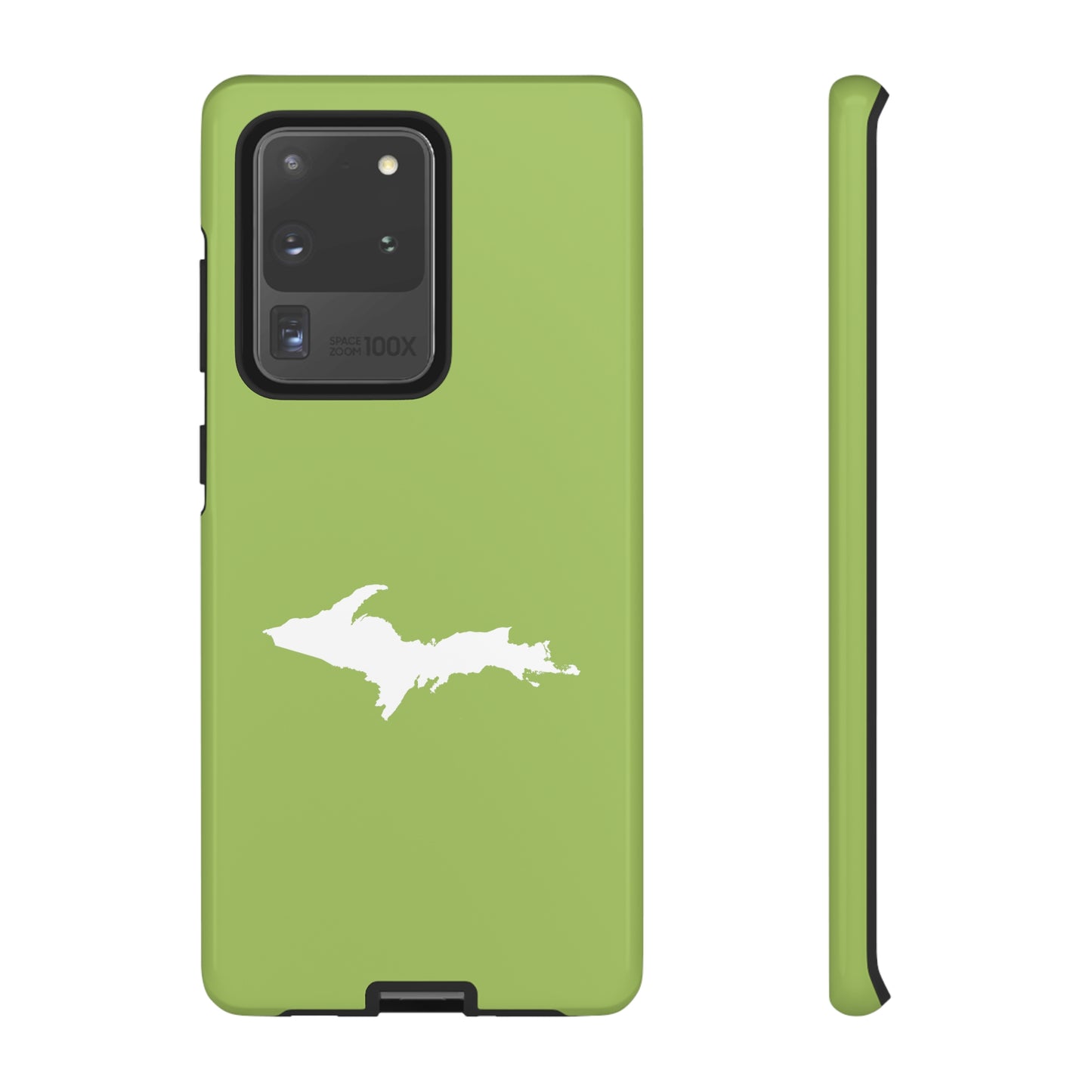 Michigan Upper Peninsula Tough Phone Case (Gooseberry Green w/ UP Outline) | Samsung & Pixel Android