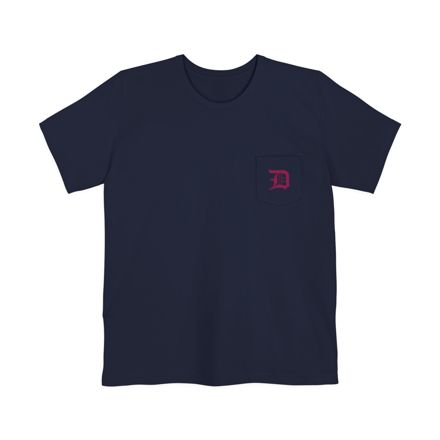 Detroit 'Old English D' Pocket T-Shirt (Ruby Red) | Unisex Standard