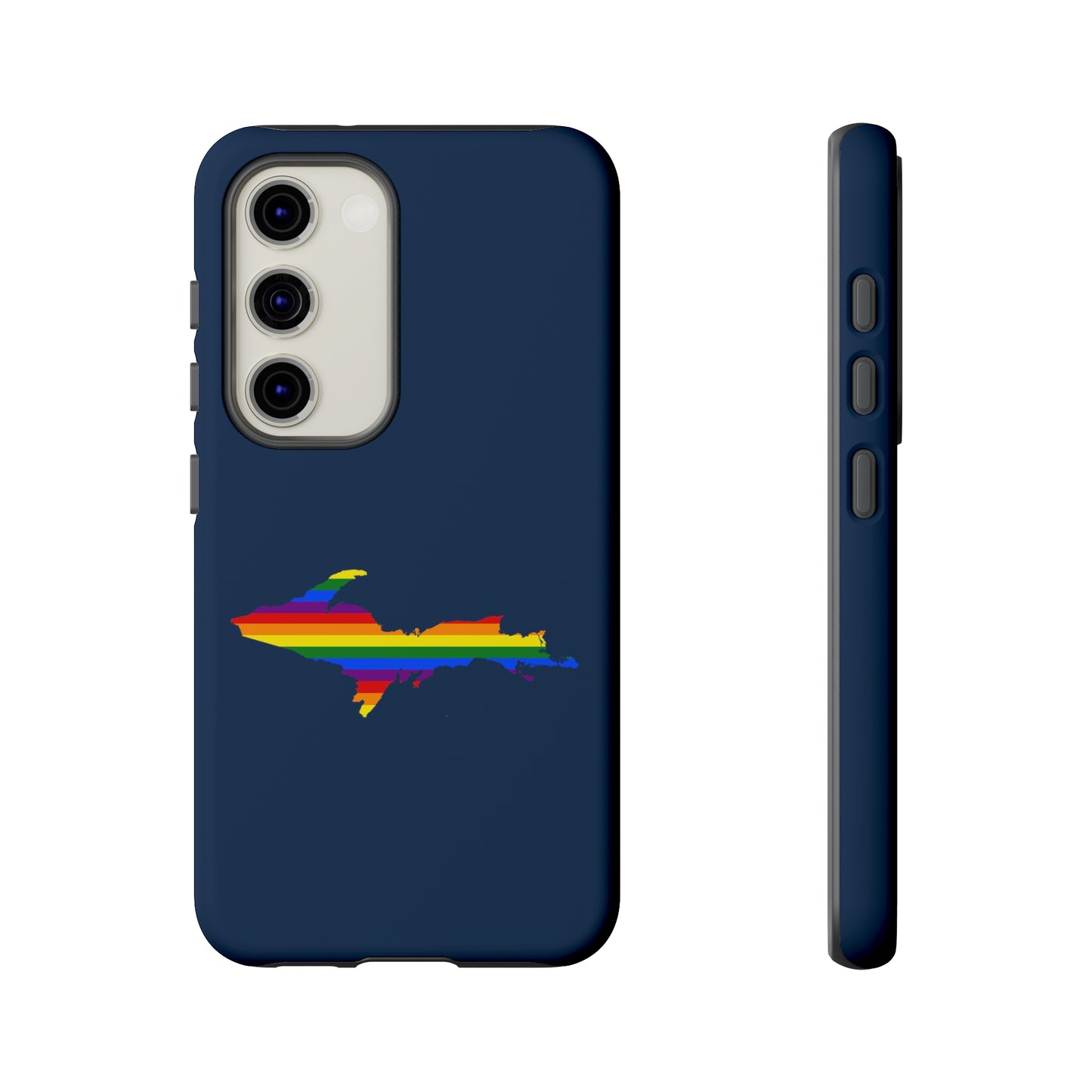 Michigan Upper Peninsula Tough Phone Case (Navy w/ UP Pride Flag Outline) | Samsung & Pixel Android