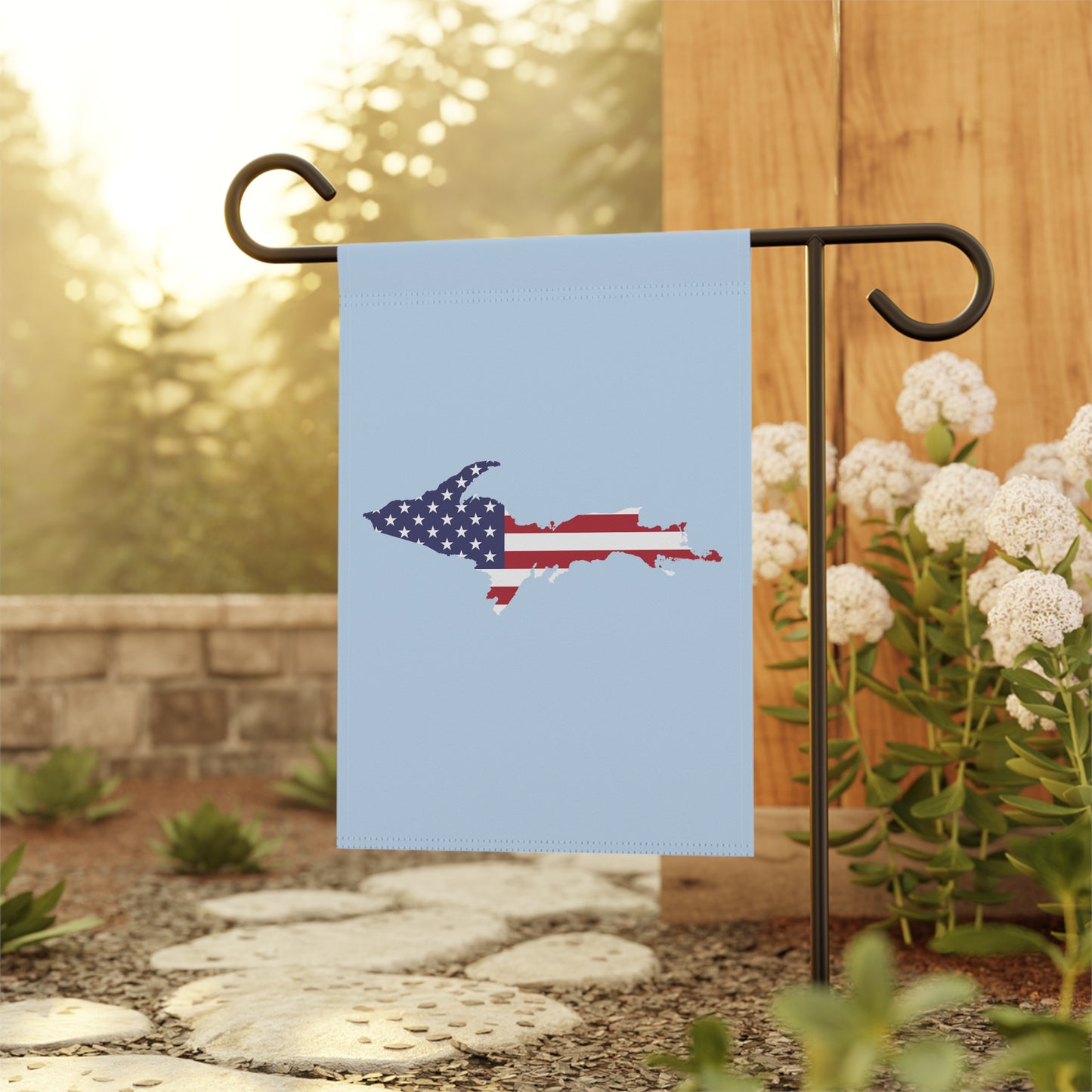 Michigan Upper Peninsula Home & Garden Flag (w/ UP USA Flag) | Light Blue