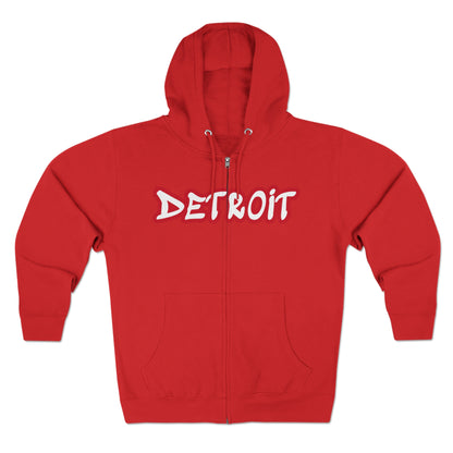 'Detroit' Hoodie (Aliform Red Tag Font) | Unisex Full Zip