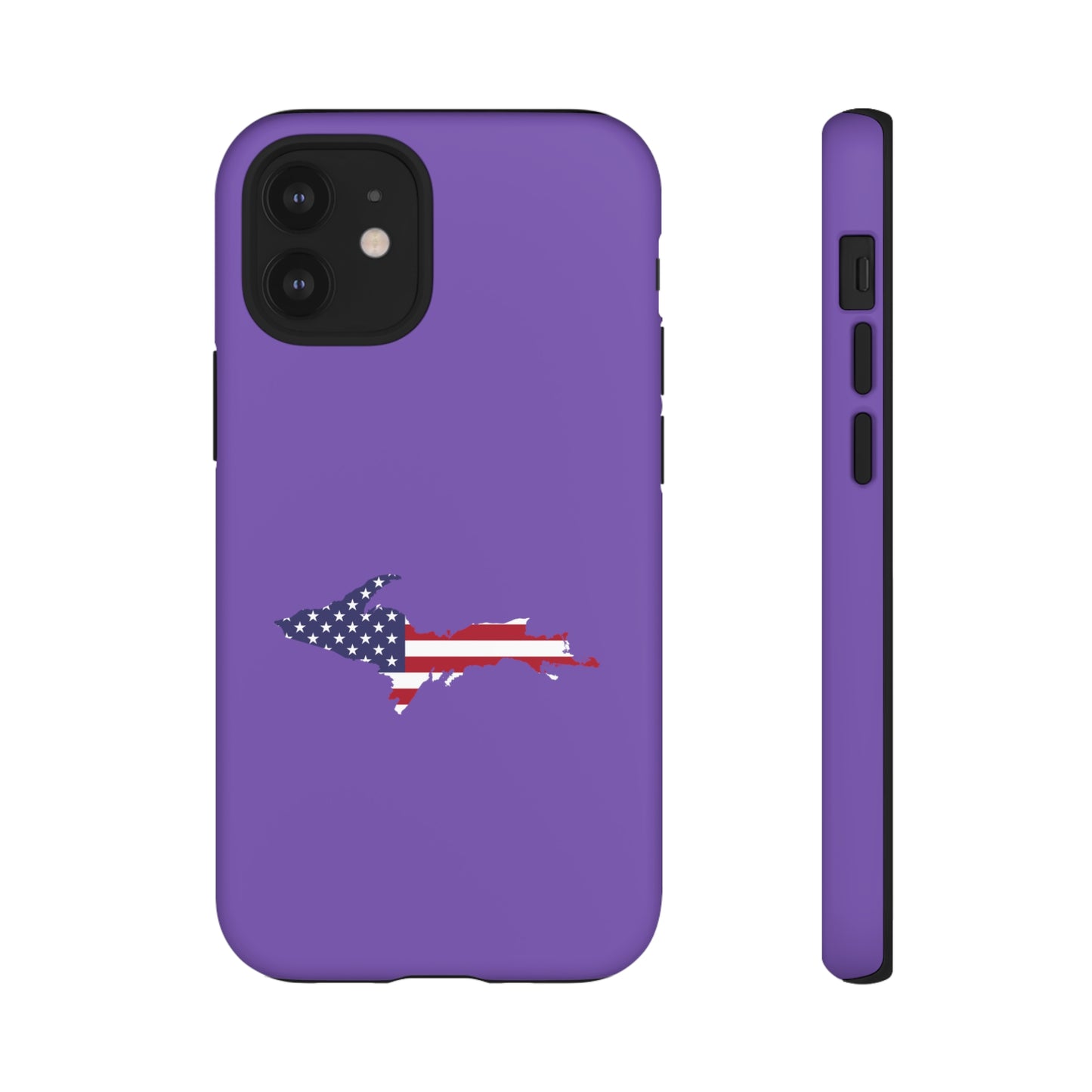 Michigan Upper Peninsula Tough Phone Case (Lake Iris w/ UP USA Flag Outline) | Apple iPhone