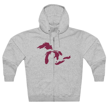 Great Lakes Hoodie (Ruby Red) | Unisex Full Zip