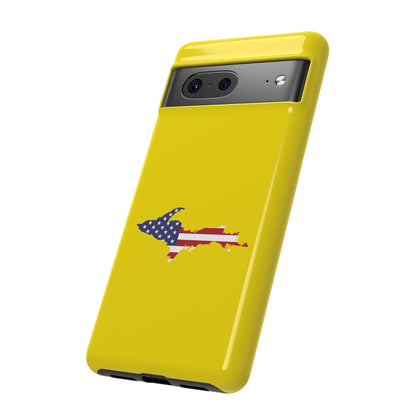 Michigan Upper Peninsula Tough Phone Case (Gadsen Yellow w/ UP USA Flag Outline) | Samsung & Pixel Android