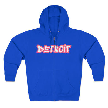 'Detroit' Hoodie (Rhodochrosite Pink Tag Font) | Unisex Full Zip