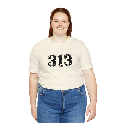 Detroit '313' T-Shirt (Distressed Stencil Font) | Unisex Standard Fit