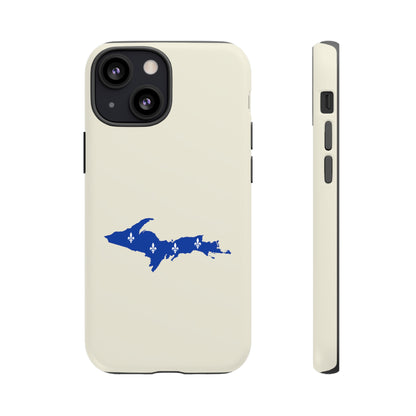 Michigan Upper Peninsula Tough Phone Case (Ivory White w/ UP Quebec Flag Outline) | Apple iPhone