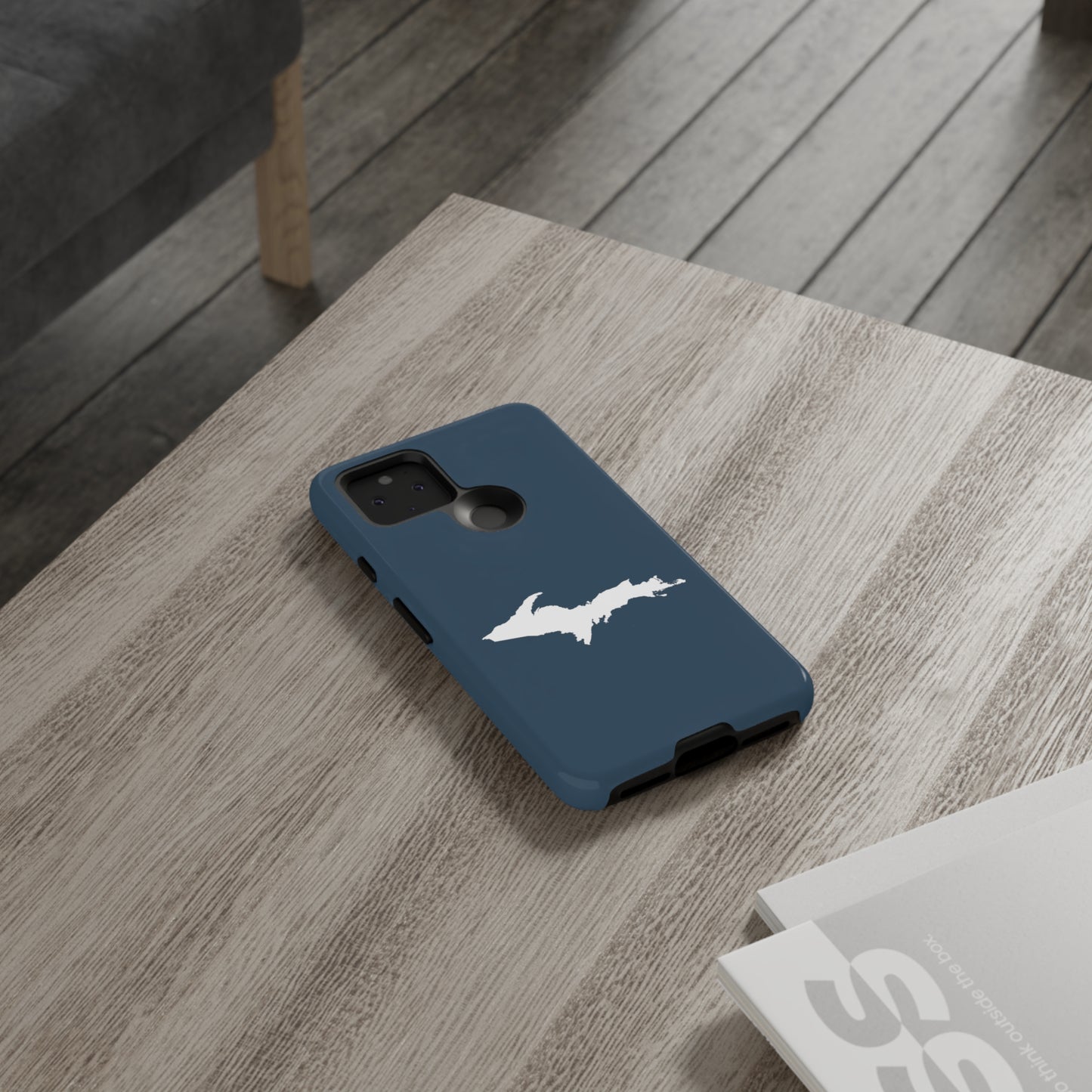 Michigan Upper Peninsula Tough Phone Case ('37 Caddie Cavalier Blue w/ UP Outline) | Samsung & Pixel Android