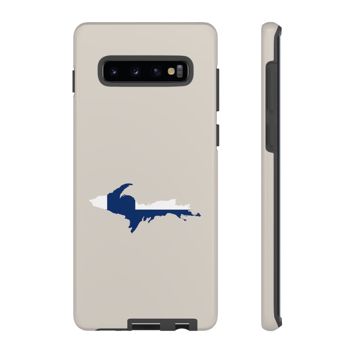 Michigan Upper Peninsula Tough Phone Case (w/ UP Finland Flag Outline) | Samsung & Pixel Android