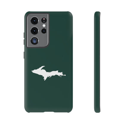 Michigan Upper Peninsula Tough Phone Case (Green w/ White UP Outline) | Samsung & Pixel Android