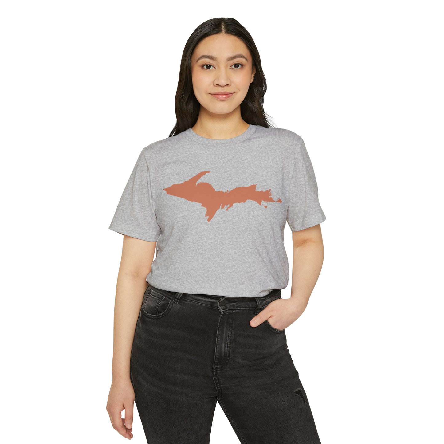 Michigan Upper Peninsula T-Shirt (w/ Copper UP Outline) | Unisex Recycled Organic