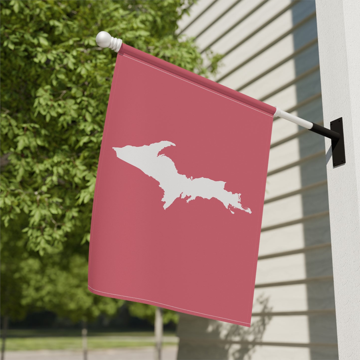 Michigan Upper Peninsula Home & Garden Flag (w/ UP Outline) | Watermelon Pink