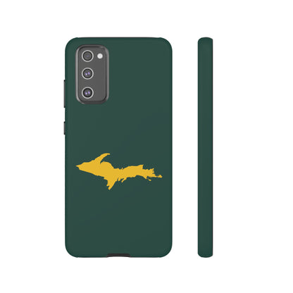 Michigan Upper Peninsula Tough Phone Case (Green w/ Gold UP Outline) | Samsung & Pixel Android