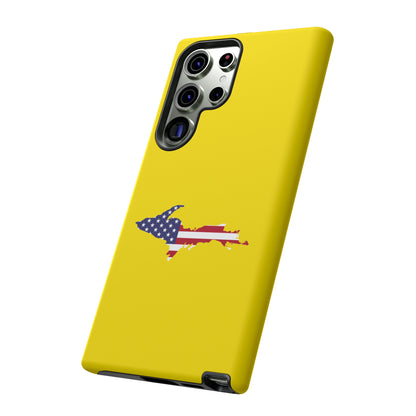 Michigan Upper Peninsula Tough Phone Case (Gadsen Yellow w/ UP USA Flag Outline) | Samsung & Pixel Android