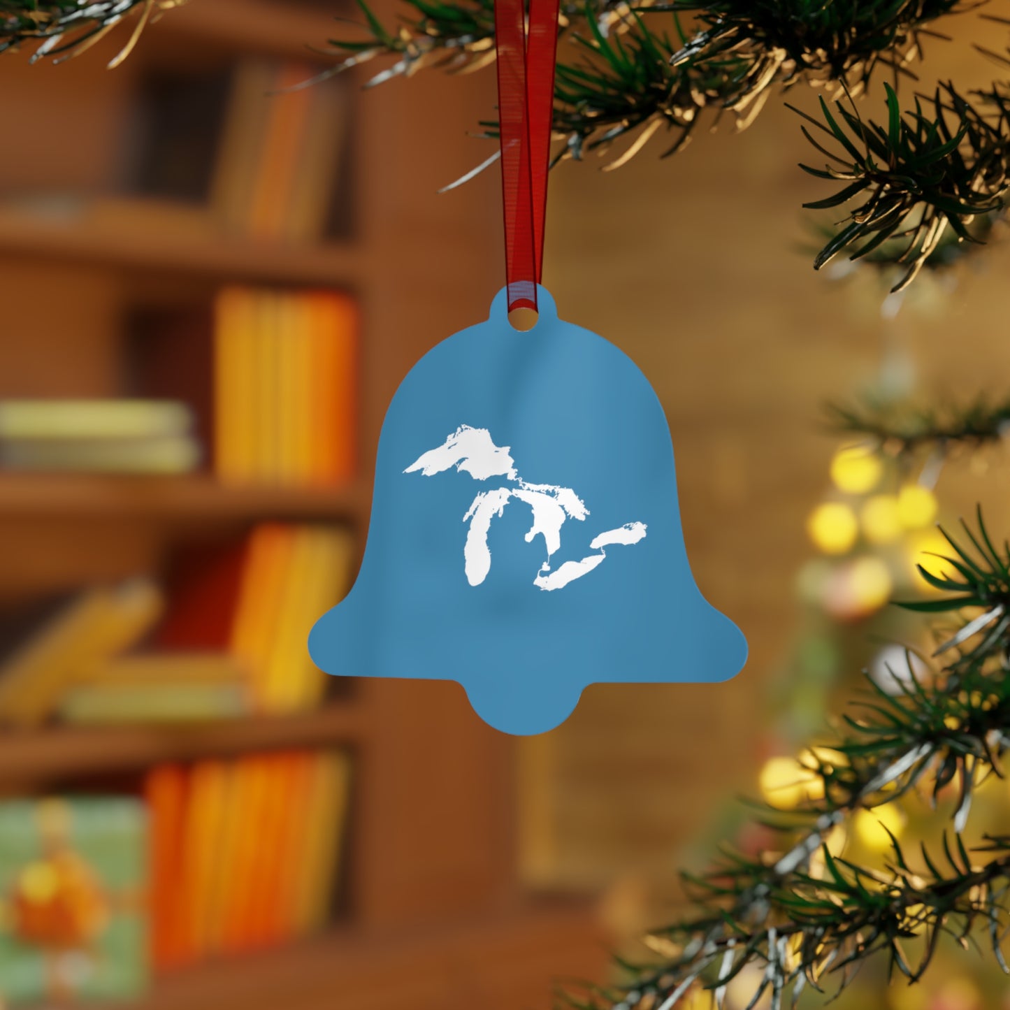 Great Lakes Christmas Ornament | Metal - Lake Michigan Blue