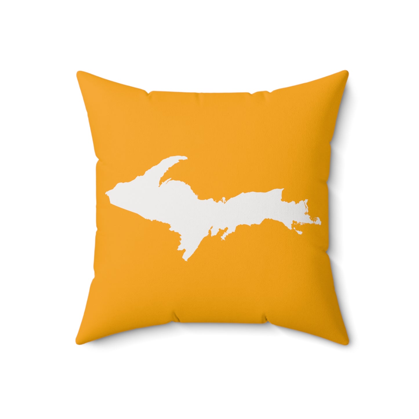 Michigan Upper Peninsula Accent Pillow (w/ UP Outline) | Birch Leaf Orange