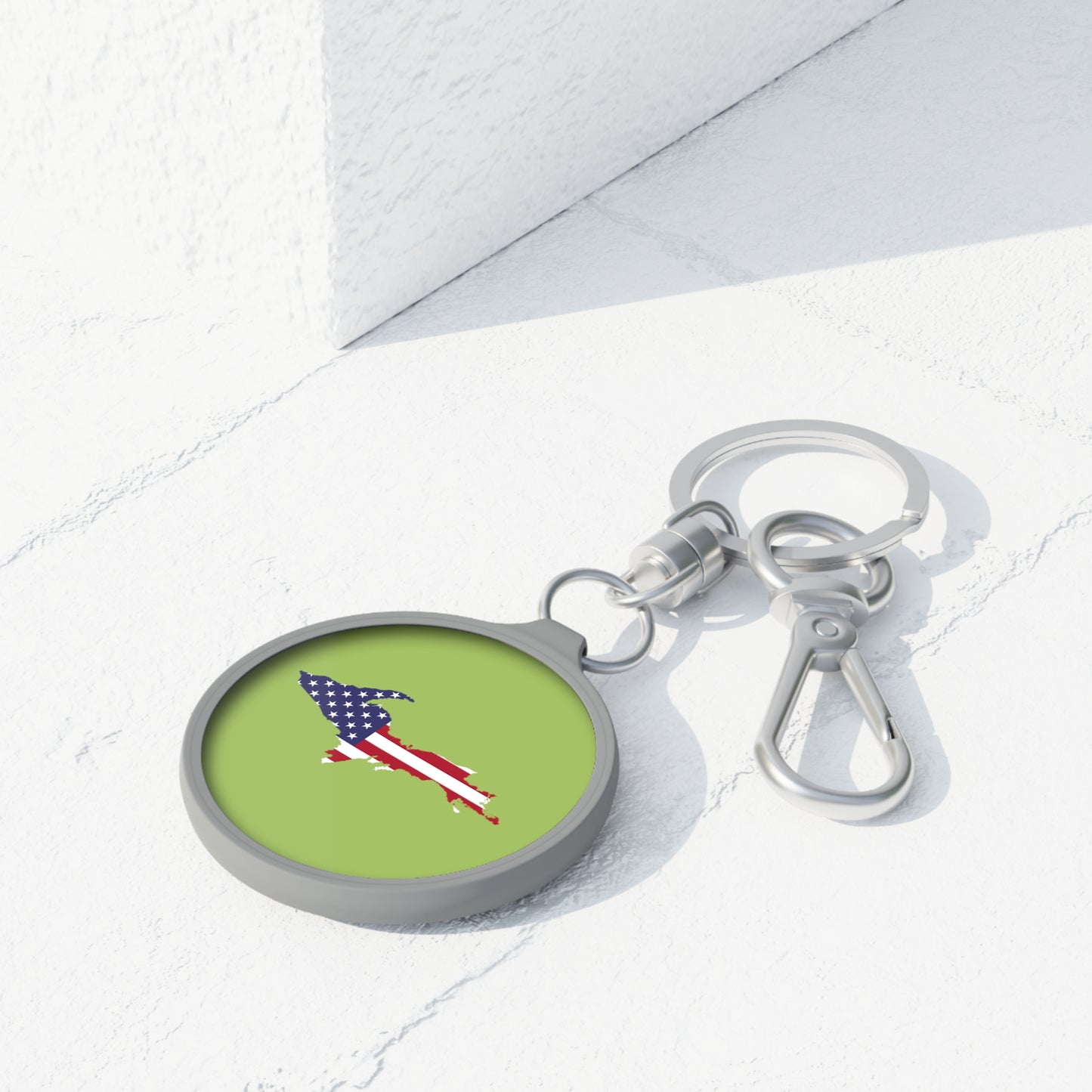 Michigan Upper Peninsula Keyring (w/ UP USA Flag) | Gooseberry Green