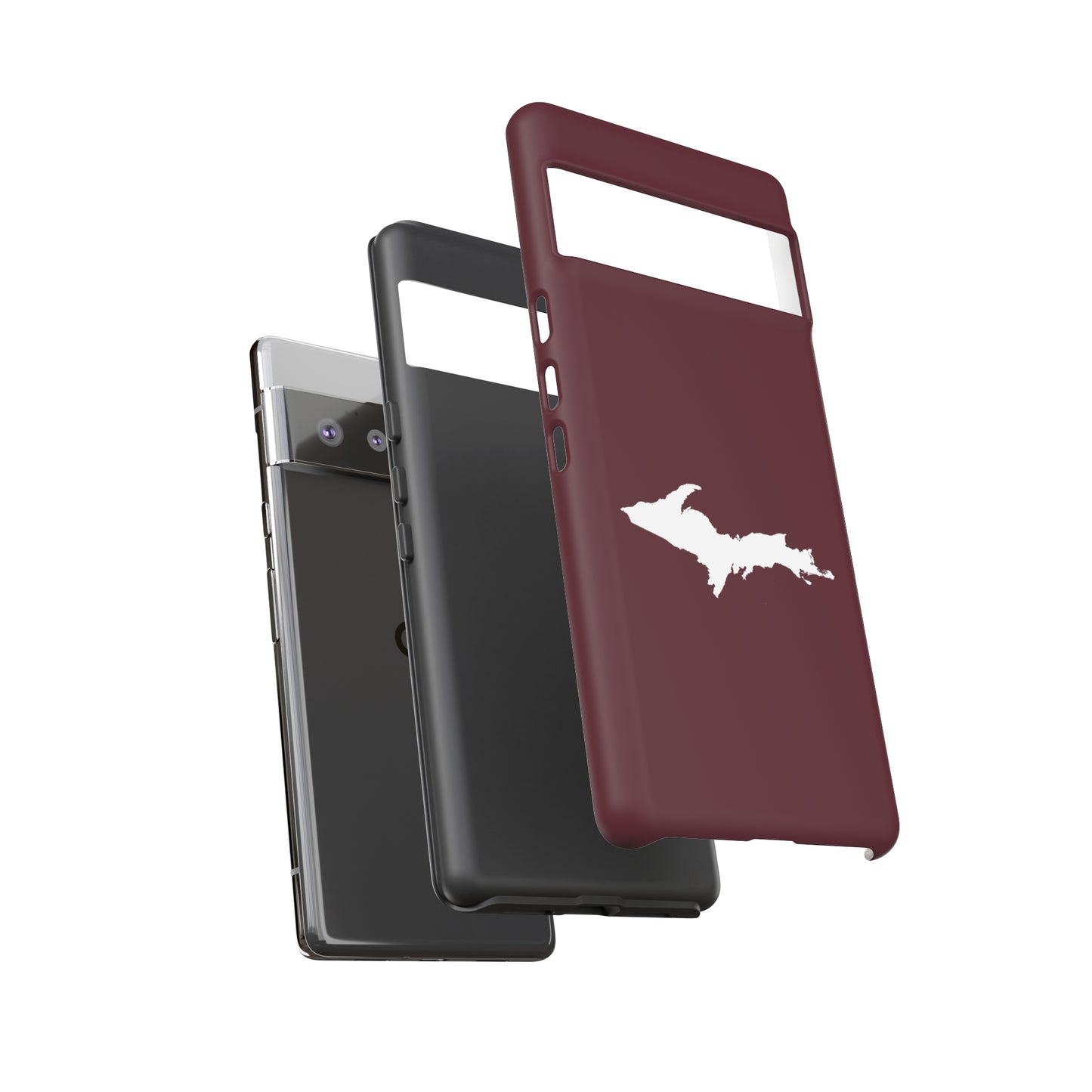 Michigan Upper Peninsula Tough Phone Case (Pinot Red w/ UP Outline) | Samsung & Pixel Android