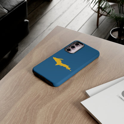 Michigan Upper Peninsula Tough Phone Case (Blueberry w/ Gold UP Outline) | Samsung & Pixel Android