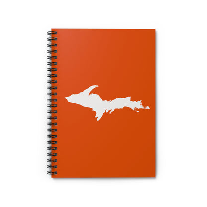 Michigan Upper Peninsula Spiral Notebook (w/ UP Outline) | Maple Leaf Orange