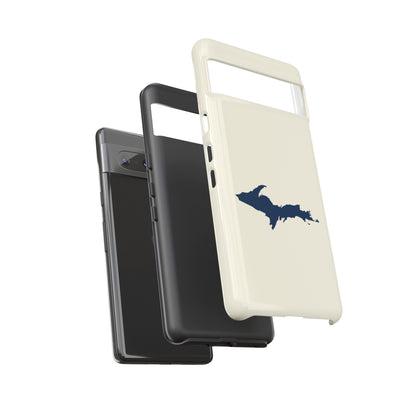 Michigan Upper Peninsula Tough Phone Case (Ivory w/ Navy UP Outline) | Samsung & Pixel Android